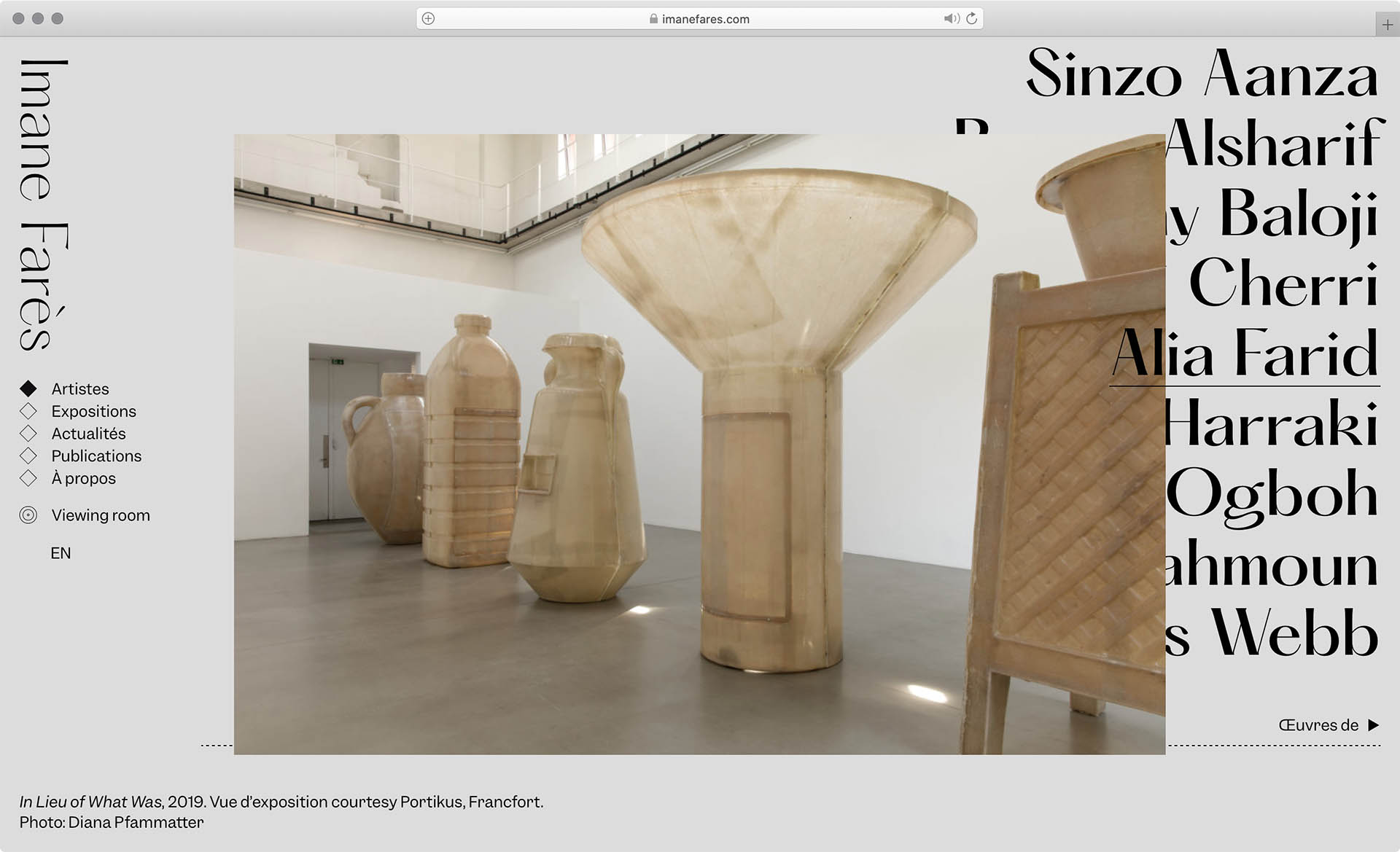 Cyril Makhoul - (link: https://imanefares.com/ text: Galerie Imane Farès) — Visual Identity and webdesign.